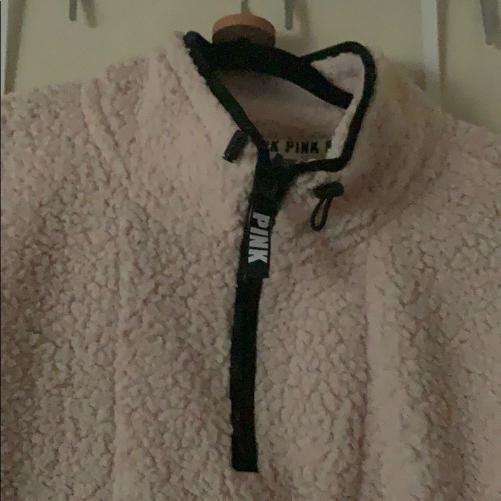 Pink Victoria Secret Sherpa Quarter Zip